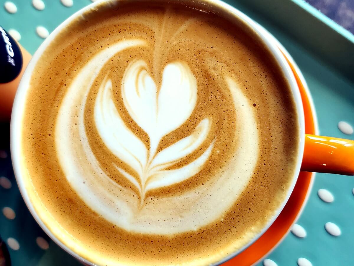 Latte art at The Cream